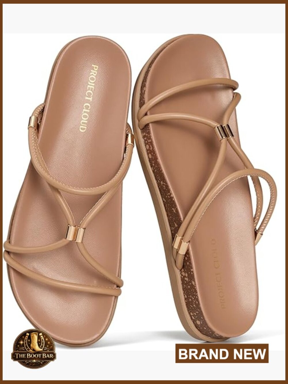 Women's Leather Slide Sandals with Plush Insole, Non-Slip, Lightweight